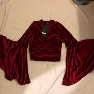 Women burgandy shirt